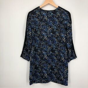 Banana Republic Multicolored Dot Artsy Shift Dress Long Sleeve Blue Size 6P